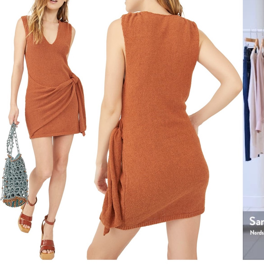Free People Beach label knit sweater wrap dress